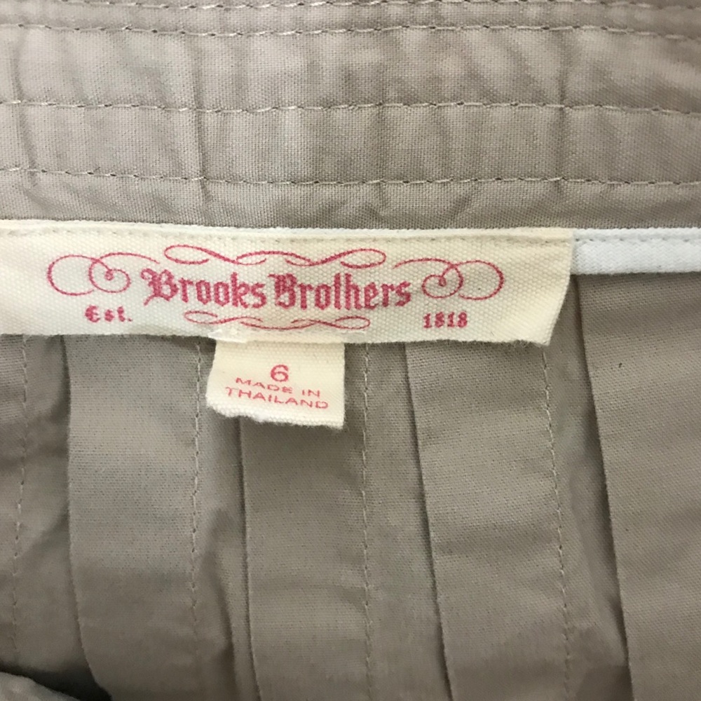 Vintage Brooks Brothers Khaki Stretch Wrap Skirt - Picture 2 of 8